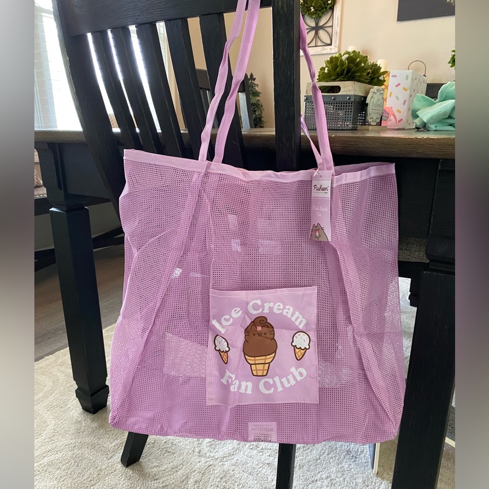 PUSHEEN BOX EXCLUSIVE🌟 Purple Mesh tote. Ice cream fan club 🍦